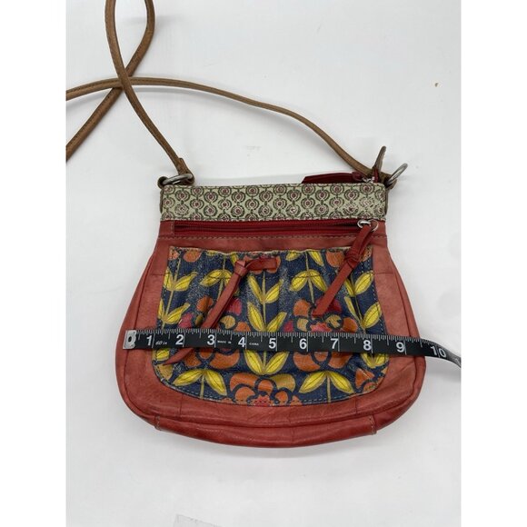 FOSSIL‎ Fiona Crossbody Bag Purse Red Blue Floral Boho Casual Leather Hippie Y2K - Picture 5 of 6